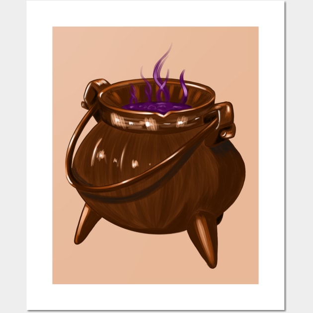 art with a witch's cauldron Wall Art by Zjuka_draw